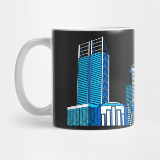 Blue Perth Skyline Mug